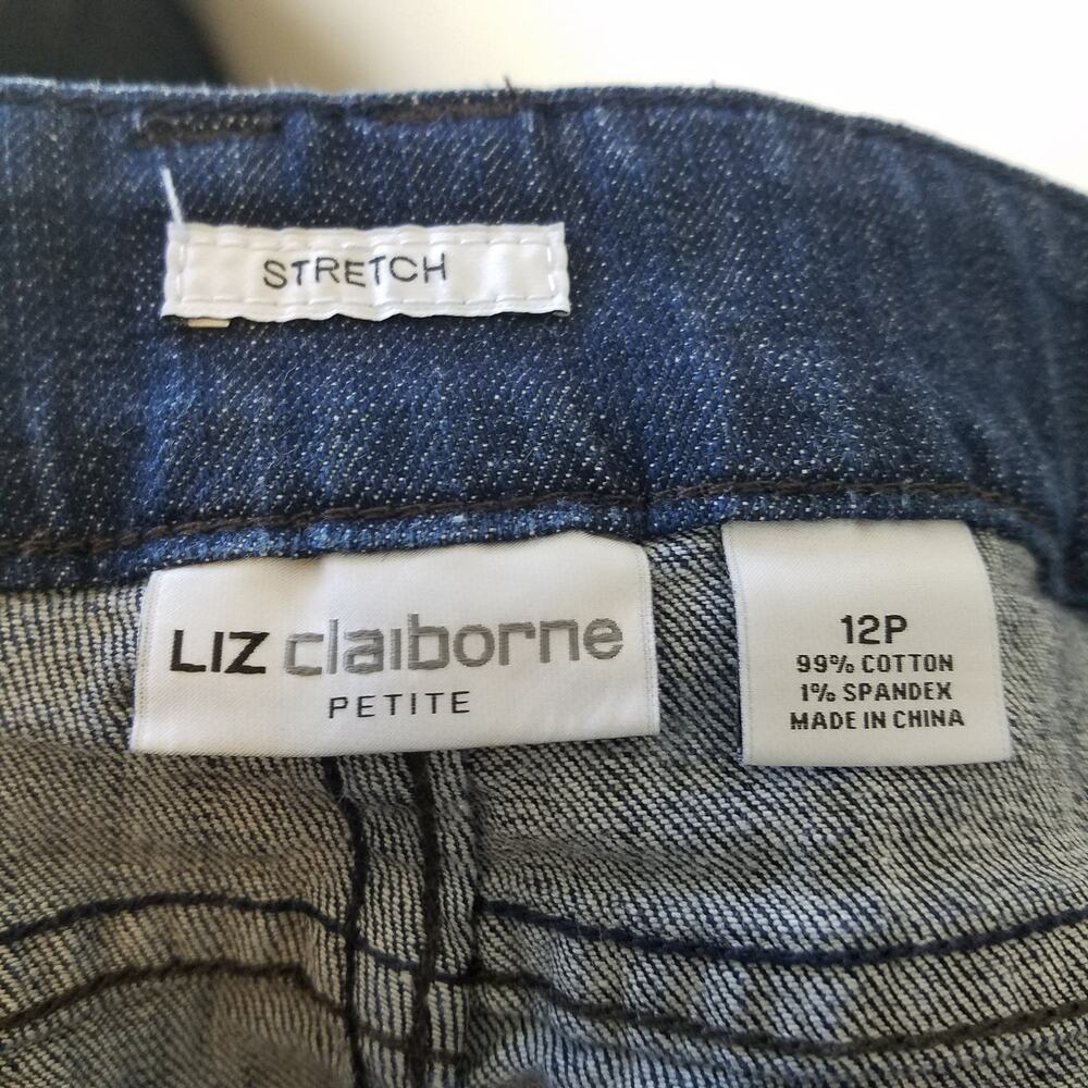 Liz Claiborne Womens Petite Flap Pocket Dress Straight Leg Jeans Size 12P - Picture 5 of 8